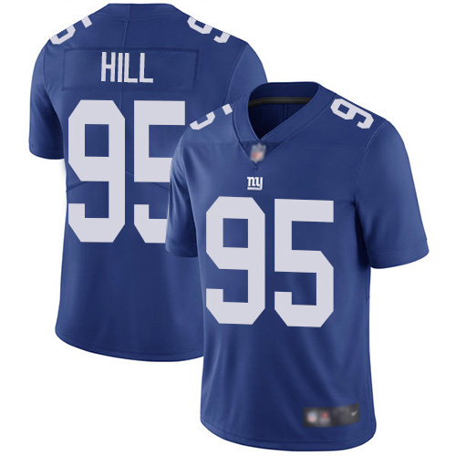Men New York Giants #95 B.J. Hill Royal Blue Team Color Vapor Untouchable Limited Player Football NFL Jersey